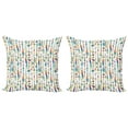 thumbnail image 1 of Ambesonne Feather Throw Pillow Cover 2 Pack, Sea Shells Nautical, 16", Multicolor, 1 of 2