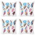 thumbnail image 1 of Ambesonne Feather Throw Pillow Cover 4 Pack, Abstract Boho Art, 16", Multicolor, 1 of 5