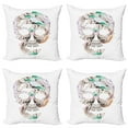 thumbnail image 1 of Ambesonne Feather Throw Pillow Cover 4 Pack, Human Skull, 18", Multicolor, 1 of 5