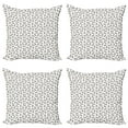 thumbnail image 1 of Ambesonne Feather Throw Pillow Cover 4 Pack, Scattered Peacock Feathers, 24", Sand Brown Grey, 1 of 2