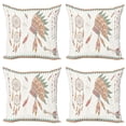 thumbnail image 1 of Ambesonne Feather Throw Pillow Cover 4 Pack, Tribal Chief Headdress, 16", Dark Coral Sand Brown, 1 of 5