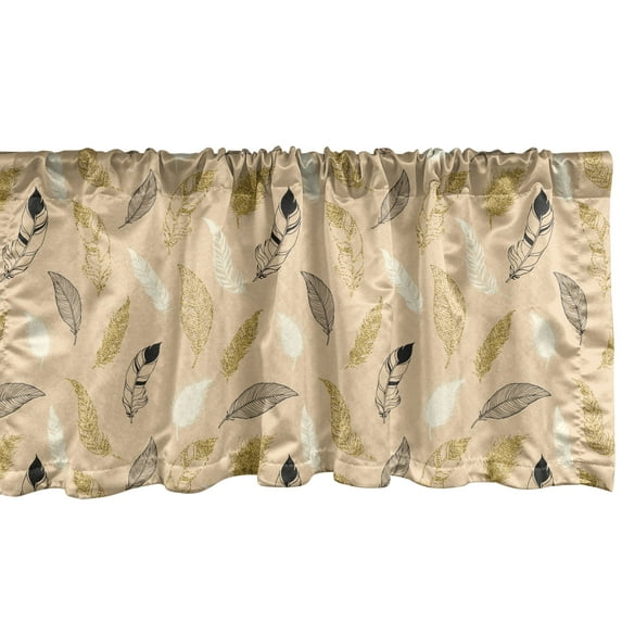 Ambesonne Feather Window Valance, Fashion Style Pastel Tones, 42" x 12", Beige Pale Camel