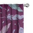 thumbnail image 1 of Ambesonne Feathers Curtains, Hippie Plumes Arrows Print, Pair of 28"x63", Dark Magenta Rose Lilac, 1 of 5