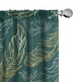 thumbnail image 1 of Ambesonne Feathers Curtains, Nature Theme Bohemian Vibe, Pair of 28"x84", Dark Teal Mauve and Cream, 1 of 5