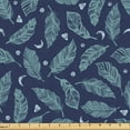 thumbnail image 1 of Ambesonne Feathers Fabric by the Yard Upholstery, Bohemian Abstract Themed, 5 Yards, Slate Blue Night Blue, 1 of 1