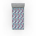 thumbnail image 1 of Ambesonne Feathers Fitted Sheet, Print of Modern Boho Motif, Twin Size, Seafoam Pale Purple Blue, 1 of 5