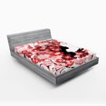thumbnail image 1 of Ambesonne Femimine Fitted Sheet, Flower Girl Long Hair, Queen Size, Black Pink and Red, 1 of 2