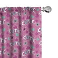 thumbnail image 1 of Ambesonne Feminine Curtains, Crown Pattern Flower, Pair of 28"x63", Fuchsia, 1 of 5