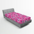 thumbnail image 1 of Ambesonne Feminine Fitted Sheet, Crown Pattern Flower, Twin XL Size, Fuchsia, 1 of 3