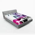 thumbnail image 1 of Ambesonne Feminine Fitted Sheet, Modern Lady Fashion, Full Size, Purple Black, 1 of 3