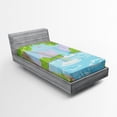 thumbnail image 1 of Ambesonne Feminine Fitted Sheet, Rainbow Butterflies, Twin XL Size, Green and Blue, 1 of 3