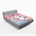 thumbnail image 1 of Ambesonne Feminine Fitted Sheet, Rainbow Music Notes, Full Size, Yellow and Pink, 1 of 3