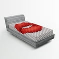 thumbnail image 1 of Ambesonne Feminine Fitted Sheet, Retro Effect Lips Design, Twin XL Size, Grey and Red, 1 of 2