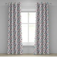 thumbnail image 1 of Ambesonne Feminine Grommet Curtain, Bowtie Ladybird Cat Fun, 50" x 72", Fuchsia and Blue, 1 of 6
