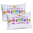 thumbnail image 1 of Ambesonne Feminine Pillow Sham 2 Pack, Little Cartoon Words, 36"x20", Fuchsia Green, 1 of 3