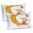 thumbnail image 1 of Ambesonne Feminine Pillow Sham 2 Pack, Sitting on the Moon, 30"x20", Orange, 1 of 3