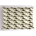 thumbnail image 1 of Ambesonne Feminine Pillow Sham, Dog Cat Pet Love Romance, 26" X 20", Beige Black Red, 1 of 2