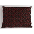 thumbnail image 1 of Ambesonne Feminine Pillow Sham, Romantic Vintage Rose Art, 26" X 20", Charcoal Grey Black Red, 1 of 2