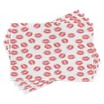 thumbnail image 1 of Ambesonne Feminine Place Mats Set of 4, Red Lipsticks Kiss Marks, Standard Size, White Red, 1 of 6