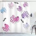 thumbnail image 1 of Ambesonne Feminine Shower Curtain, Cartoon Octopus Art, 69"Wx84"L, Purple and Blue, 1 of 5