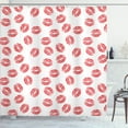 thumbnail image 1 of Ambesonne Feminine Shower Curtain, Red Lipsticks Kiss Marks, 69"Wx70"L, White Red, 1 of 5