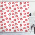 thumbnail image 1 of Ambesonne Feminine Shower Curtain, Red Lipsticks Kiss Marks, 69"Wx84"L, White Red, 1 of 5