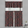 thumbnail image 1 of Ambesonne Feminine Valance & Curtain, Romantic Vintage Rose Art, 55"x24", Charcoal Grey Black Red, 1 of 6
