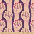 thumbnail image 1 of Ambesonne Feminist Fabric by the Yard Upholstery, Hand with Brass Knuckles, 5 Yards, Peach Dark Pink, 1 of 5
