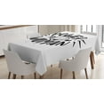 thumbnail image 1 of Ambesonne Feminist Tablecloth Rectangular Table Cover, Power Woman Fist Shape, 60"x90", Black and White, 1 of 4
