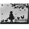 thumbnail image 1 of Ambesonne Fence Jigsaw Puzzle Durable Cardboard, Farmhouse Vibe Geese Rooster, 1000 pcs, Black White, 1 of 1