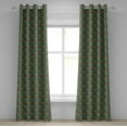 thumbnail image 1 of Ambesonne Fern Green Grommet Curtain, Floral Swirls, 50" x 96", Orange Blue and Red, 1 of 6