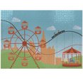 thumbnail image 1 of Ambesonne Ferris Wheel Jigsaw Puzzle Durable Cardboard, Flat Art Colorful, 1000 pcs, Multicolor, 1 of 5