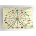 thumbnail image 1 of Ambesonne Ferris Wheel Pillow Sham, Colorful Structure, 26" X 20", Multicolor, 1 of 2