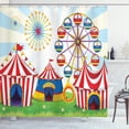 thumbnail image 1 of Ambesonne Ferris Wheel Shower Curtain, Striped Tents, 69"Wx84"L, Multicolor, 1 of 3