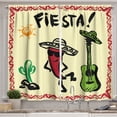 thumbnail image 1 of Ambesonne Fiesta Kitchen Curtains, Mexican Party Red Pepper, 55"x39", Multicolor, 1 of 2