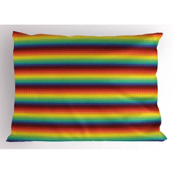 Ambesonne Fiesta Pillow Sham, Colorful Rainbow Scale, 26" X 20", Multicolor
