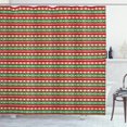 thumbnail image 1 of Ambesonne Fiesta Shower Curtain, Mexican Blanket Pattern, 69"Wx84"L, Green Vermilion Cream, 1 of 3