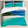 thumbnail image 1 of Ambesonne Fiji Duvet Cover Set, Clear Still Waters, King, Azure Blue Aqua, 1 of 3