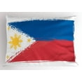thumbnail image 1 of Ambesonne Filipino Pillow Sham, National Flag, 26" X 20", Cobalt Blue Yellow, 1 of 2