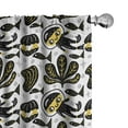 thumbnail image 1 of Ambesonne Fish Window Curtains, Diver Underwater, Each 28" W x 63" L, Earth Yellow Black and White, 1 of 4