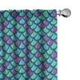 thumbnail image 1 of Ambesonne Fish Window Curtains, Dragonscale Ornate Motif, Each 28" W x 95" L, Blue Violet Sea Green, 1 of 5