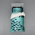 thumbnail image 1 of Ambesonne Fish Bedding Set 3 Pcs, Surreal Ocean Life Theme, Twin, Blue Turquoise, 1 of 3