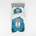 thumbnail image 1 of Ambesonne Fish Bedding Set 3 Pcs, Toothy White Shark Smiling, Twin, Pale Grey Petrol Blue, 1 of 2