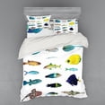 thumbnail image 1 of Ambesonne Fish Bedding Set 4 Pcs, Marine Life Creatures, Queen, Multicolor, 1 of 3