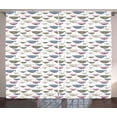 thumbnail image 1 of Ambesonne Fish Curtains 2 Panel Set, Cartoon Fish, 108" x 84", Multicolor, 1 of 3