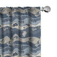 thumbnail image 1 of Ambesonne Fish Curtains, Cartoon Aquarium, Pair of 28"x63", Slate and Cadet Blue Tan, 1 of 5
