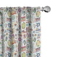thumbnail image 1 of Ambesonne Fish Curtains, Colorful Beach Motifs Tribal, Pair of 28"x95", Multicolor Soft Pink, 1 of 4