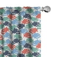 thumbnail image 1 of Ambesonne Fish Curtains, Colorful Cartoonish Piranha, Pair of 28"x63", Multicolor, 1 of 5