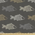 thumbnail image 1 of Ambesonne Fish Fabric by the Yard Upholstery, Koi Fish Animal, 2 Yards, Grey Multicolor, 1 of 5