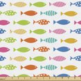 thumbnail image 1 of Ambesonne Fish Fabric by the Yard Upholstery, Ornamental Aquatic Sea Animal, 3 Yards, White and Multicolor, 1 of 5